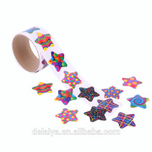 Colorful pentagram pattern paper roll sticker for Children